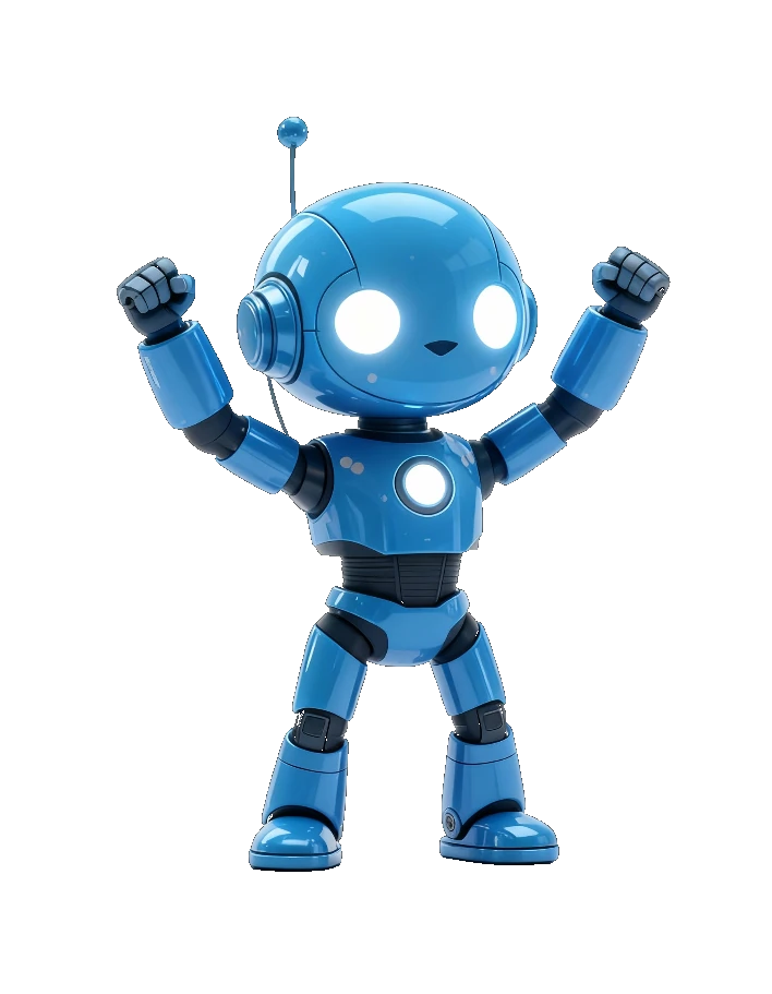 Immi mascot celebrating